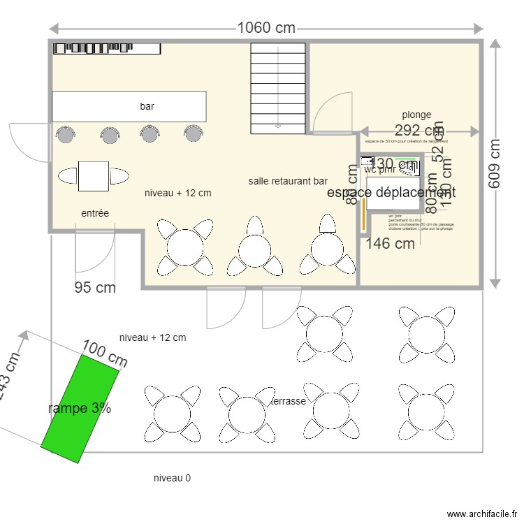 rdc creperie des isles. Plan de 0 pièce et 0 m2