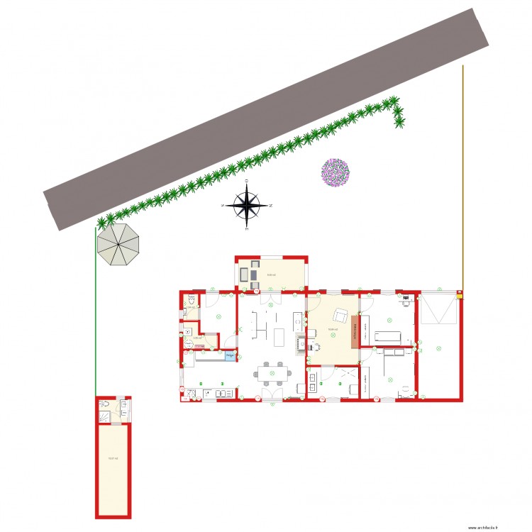 Pineuilh électricité. Plan de 5 pièces et 46 m2