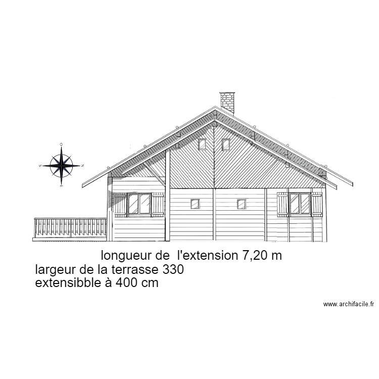 chalet extension. Plan de 0 pièce et 0 m2