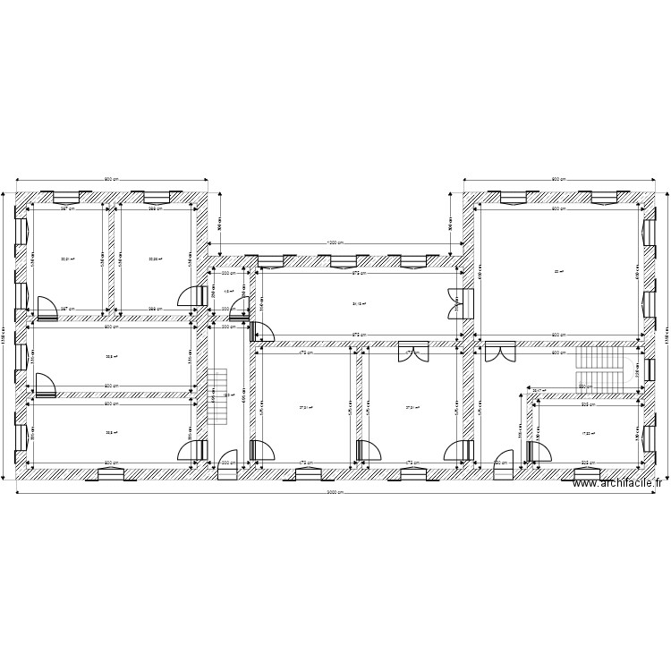 DEMONT. Plan de 12 pièces et 298 m2