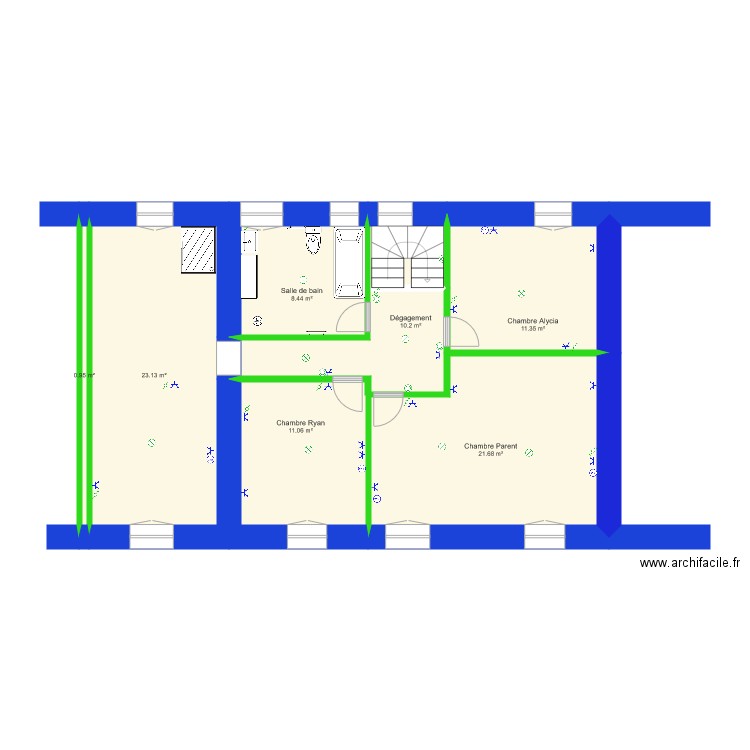 Modification Chambre maison 2 Mesure. Plan de 0 pièce et 0 m2