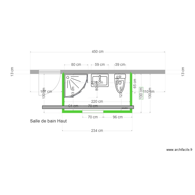 Salle d bain Haut. Plan de 0 pièce et 0 m2