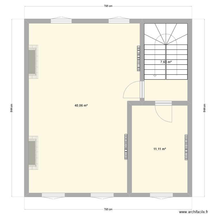 Vinave 20 Etage 1. Plan de 4 pièces et 57 m2