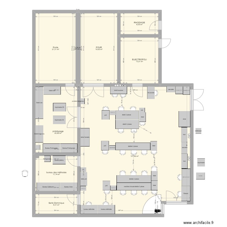 plan atelier après modif. Plan de 9 pièces et 201 m2