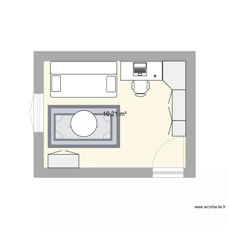 Bureau-chambre d'amie 2. Plan de 