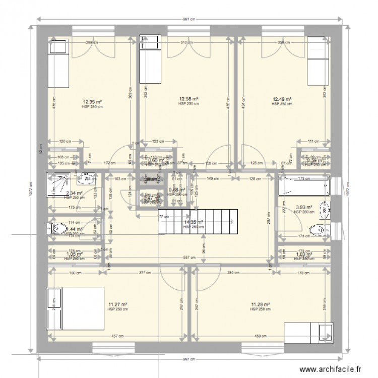 carrée 2  bas rallongé. Plan de 0 pièce et 0 m2