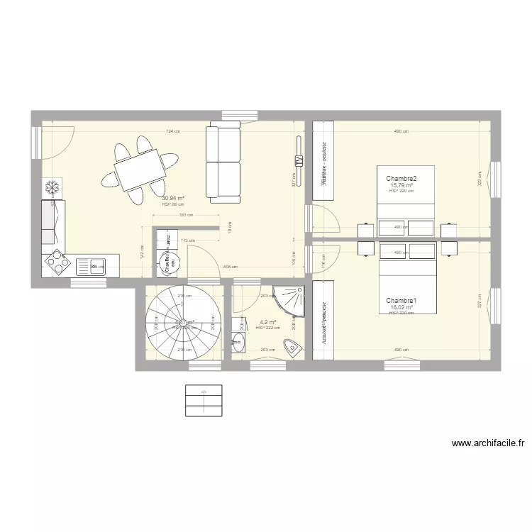 sabine rez de chauss&eacute;e 1. Plan de 