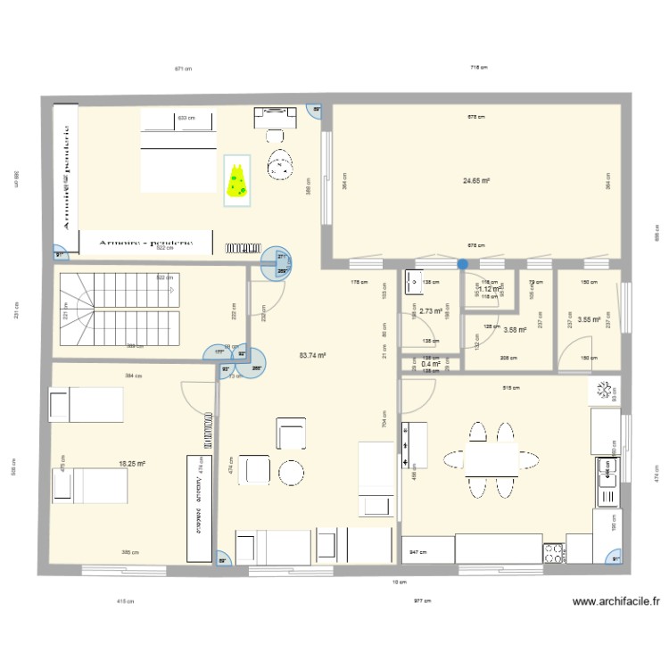 1er etage. Plan de 0 pièce et 0 m2