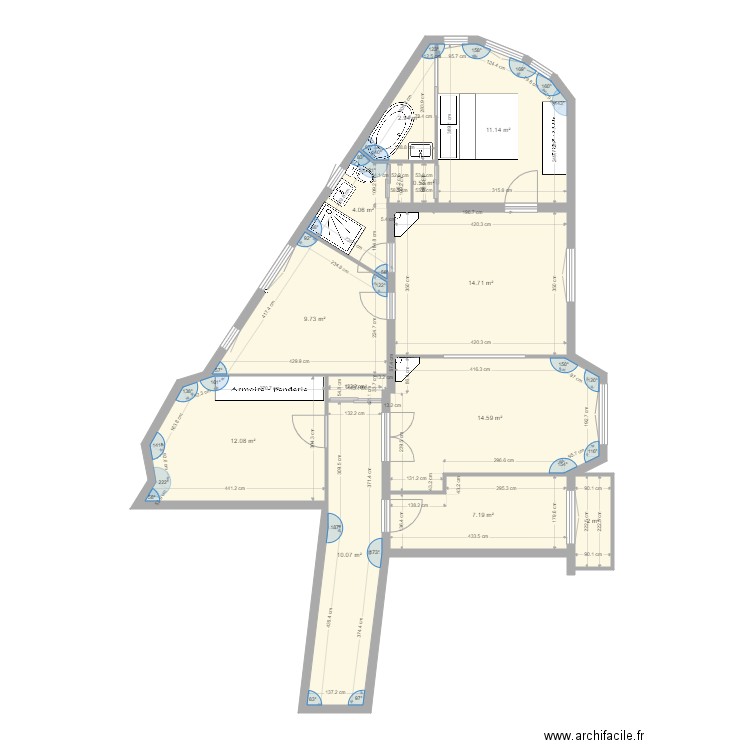 tolbiac 13eme  modifié corrigé essai 71 modifié caro et jp. Plan de 0 pièce et 0 m2