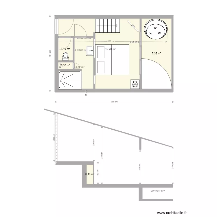 studio 2p V3c. Plan de studio 2p V3c. Plan de