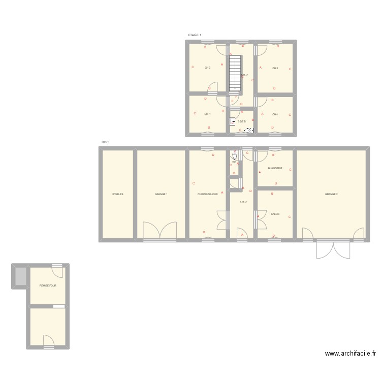 REDMAN. Plan de 19 pièces et 185 m2