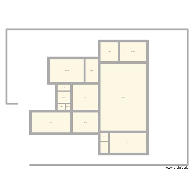 patio. Plan de 0 pièce et 0 m2