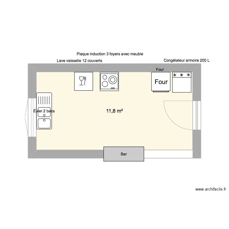 Cuisine. Plan de 0 pièce et 0 m2