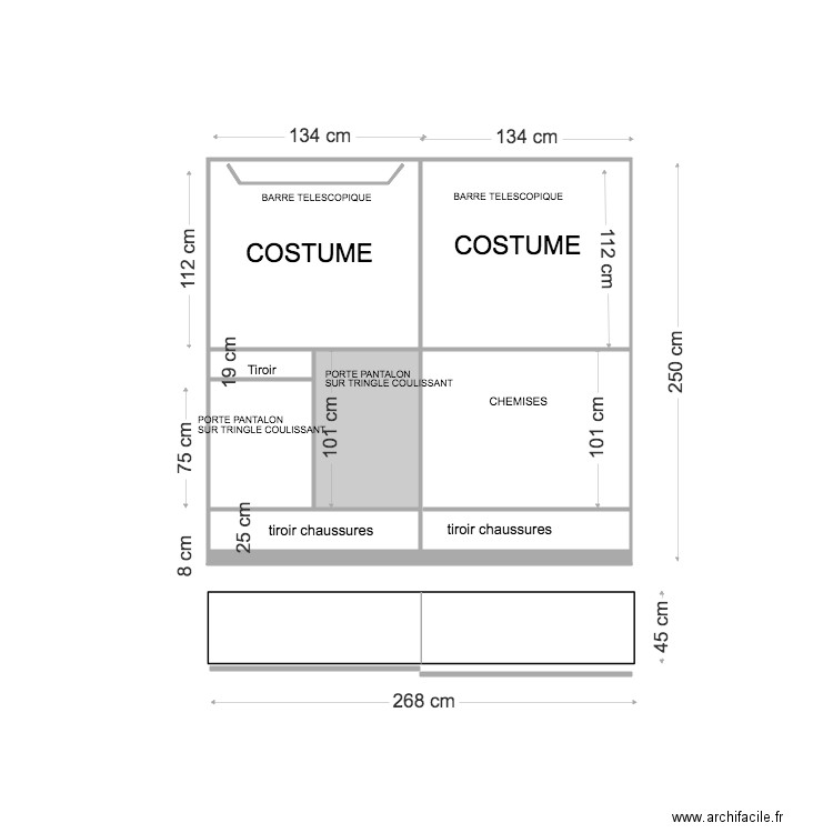 dressing  MARTIN . Plan de 0 pièce et 0 m2