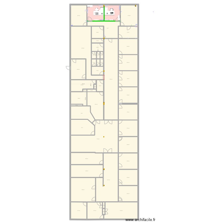 DR Etage Bat A V7. Plan de 49 pièces et 674 m2