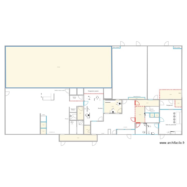 2023 Plan Rez-de-chaussée EDNL C. Plan de 14 pièces et 220 m2