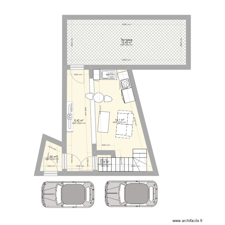 rdc projetter. Plan de 0 pièce et 0 m2
