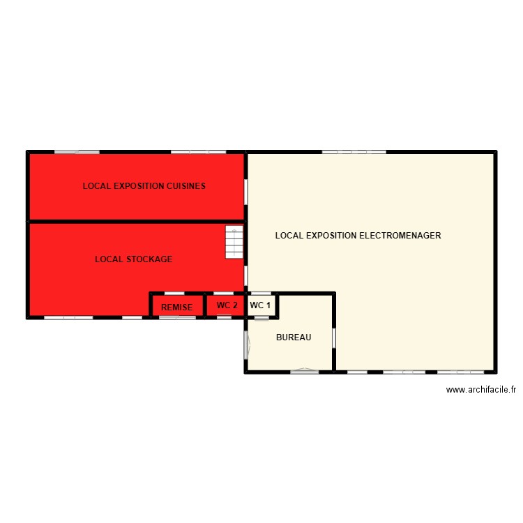 moreau. Plan de 7 pièces et 114 m2