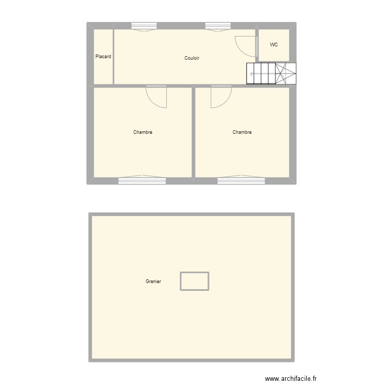 Croquis GROSS maison arrière étage. Plan de 0 pièce et 0 m2