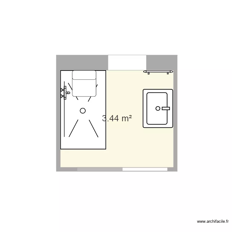 PROPOSITION AMENAGEMENT SALLE DE BAINS. Plan de PROPOSITION AMENAGEMENT SALLE DE BAINS. Plan de