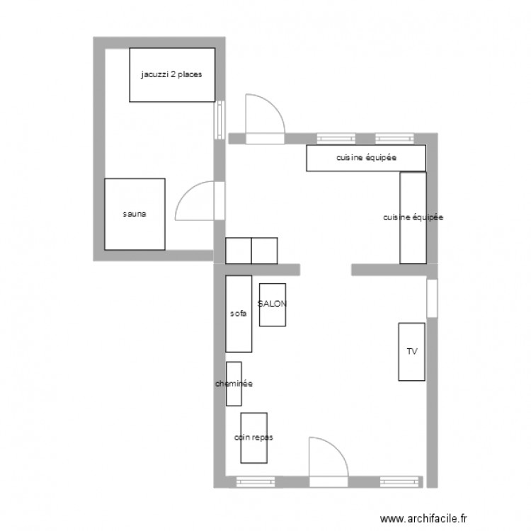 Rez de chaussée gîte. Plan de 0 pièce et 0 m2