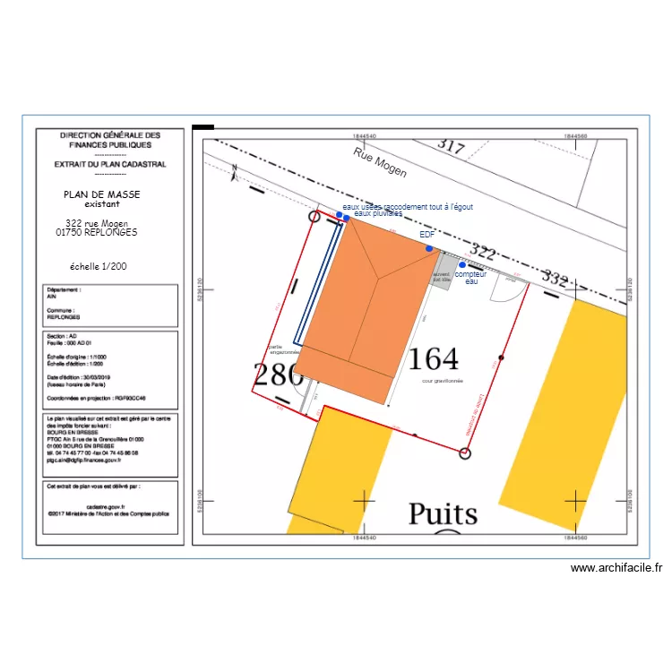 Plan de masse existant Rice. Plan de 