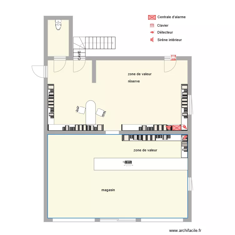 TABAC PRESSE DUPERRAY Alamre anti intrusion. Plan de 
