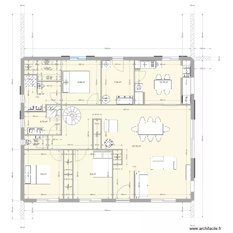 plan plan pied rectangle V2. Plan de 