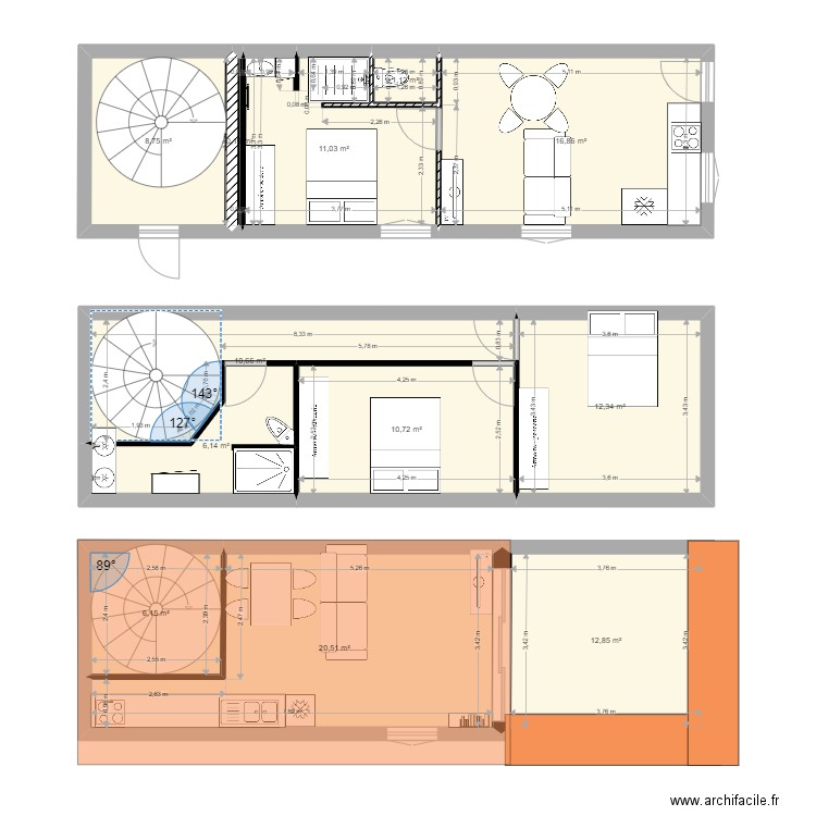 refuge. Plan de 12 pièces et 117 m2