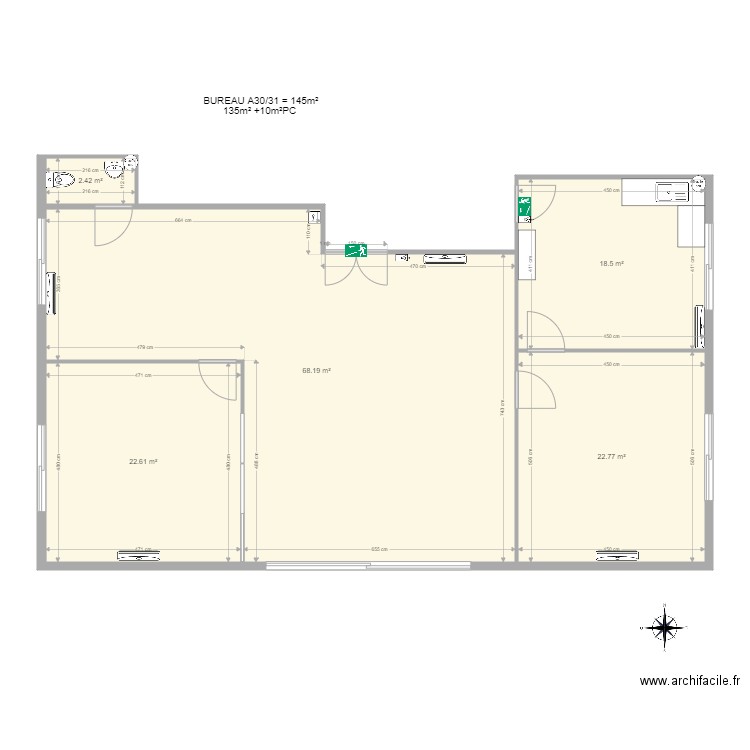 Bureau A30 31. Plan de 0 pièce et 0 m2