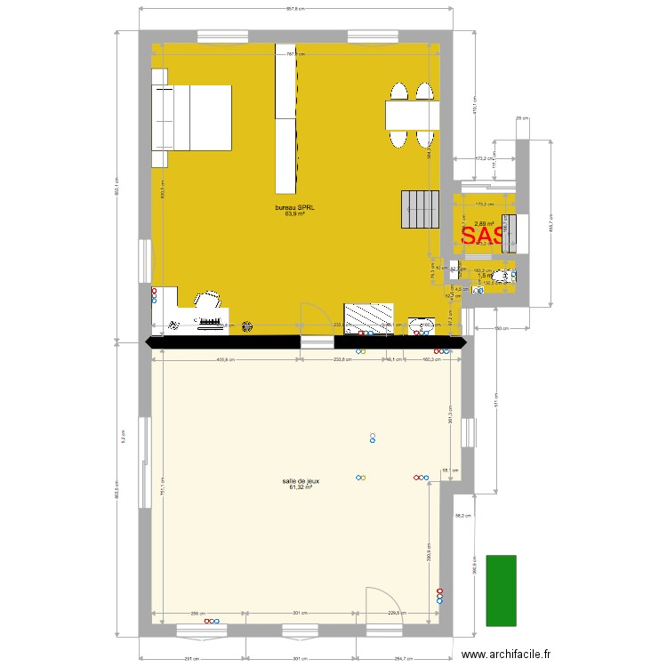 bureau SPRL. Plan de 0 pièce et 0 m2