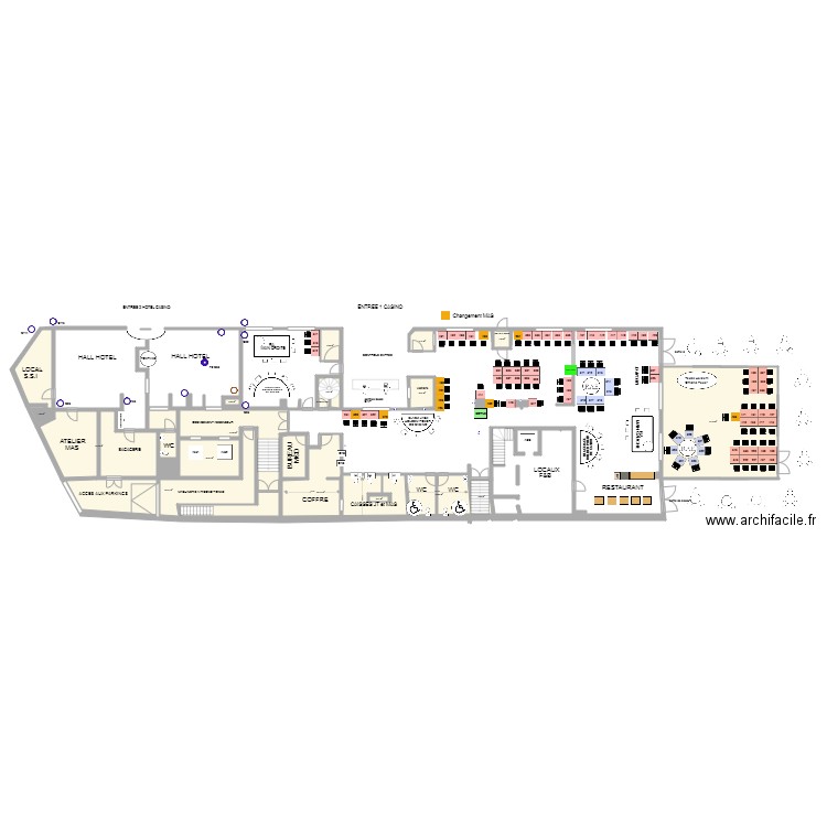 Plan de salle RDC  13 janvier 2020. Plan de 0 pièce et 0 m2