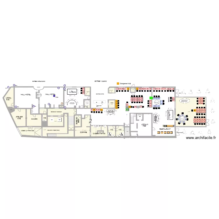Plan de salle RDC  13 janvier 2020. Plan de 