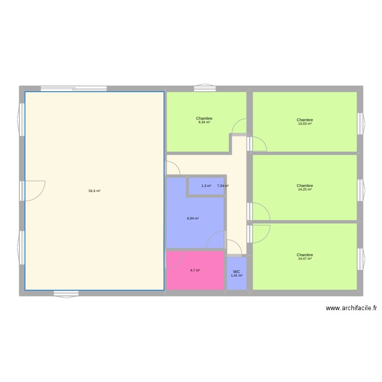 sainte Marie de gosse. Plan de 10 pièces et 129 m2