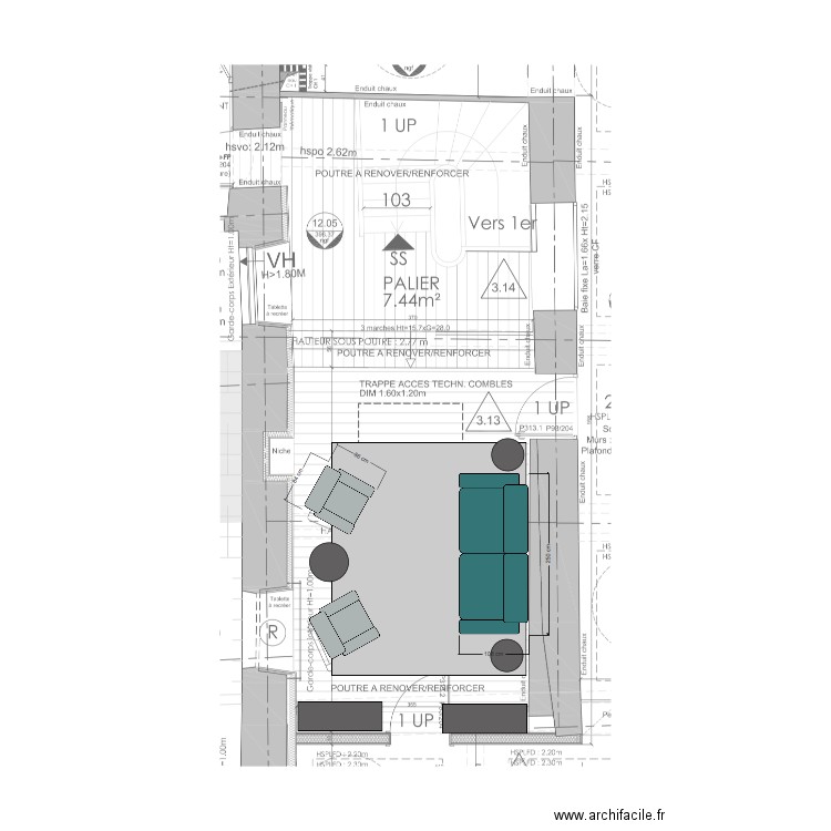 salon chambres. Plan de 0 pièce et 0 m2