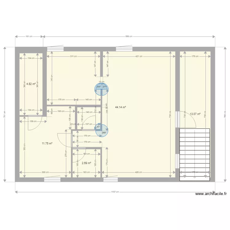 PLAN  ACTUEL COTES OK PM etage. Plan de 