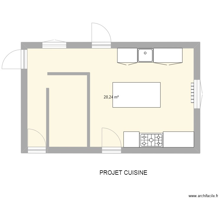 RENOV GRILLET projet. Plan de 1 pièce et 28 m2