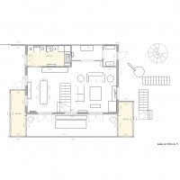 Plan chalet 2 variante entrée avec escalier salon