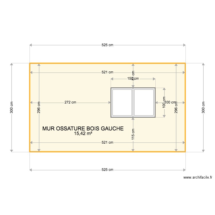 MOUVAUX MUR GAUCHE. Plan de 1 pièce et 15 m2