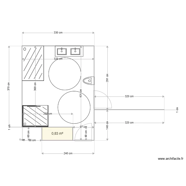 SALLE DE BAIN BIOTTEAU. Plan de SALLE DE BAIN BIOTTEAU. Plan de