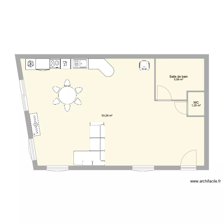 Appartement &agrave; r&eacute;nover Plan Loft. Plan de 