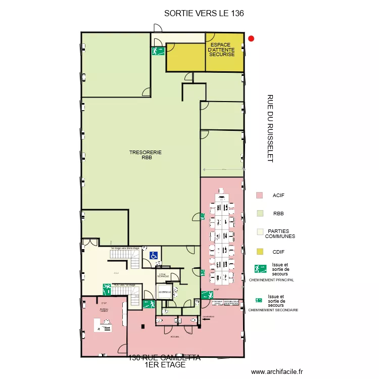 ACIF  SALLE ET BUREAU travaux. Plan de 