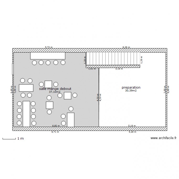 snack rdc implantation salle. Plan de 0 pièce et 0 m2