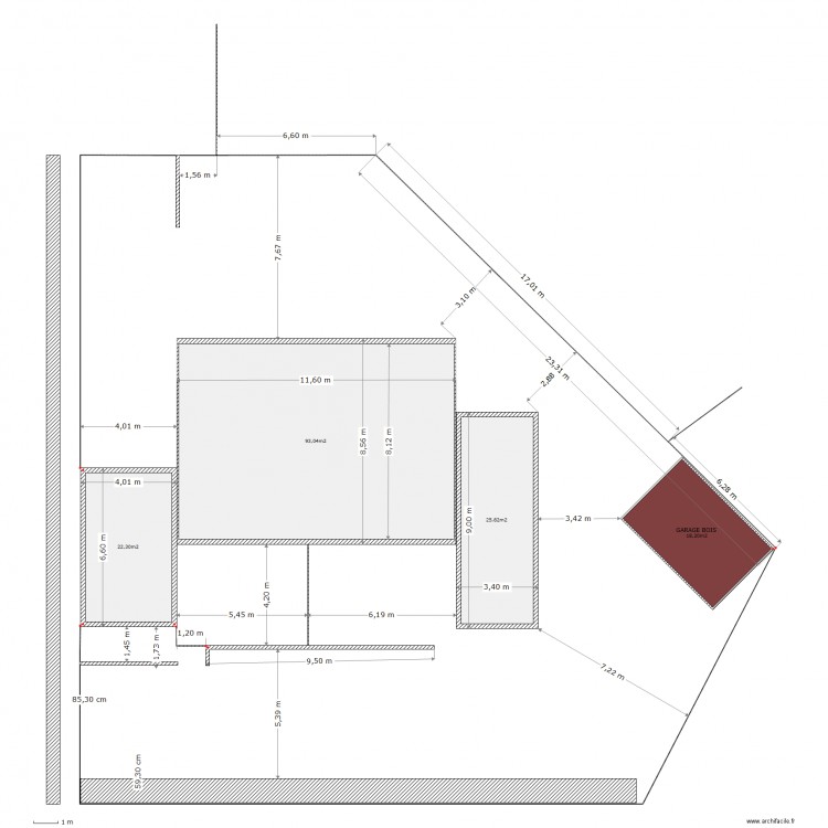 Plan avec garage. Plan de 0 pièce et 0 m2