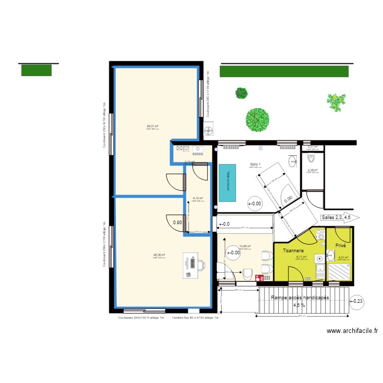 Extension sur les cotés . Plan de 0 pièce et 0 m2