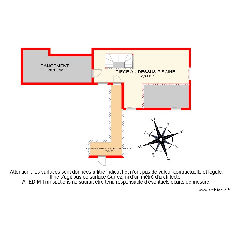 BI 4985 ETAGE 2 BATIMENT . Plan de 5 pièces et 82 m2