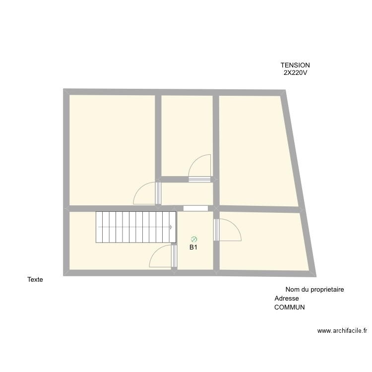 CAVA. Plan de 5 pièces et 48 m2