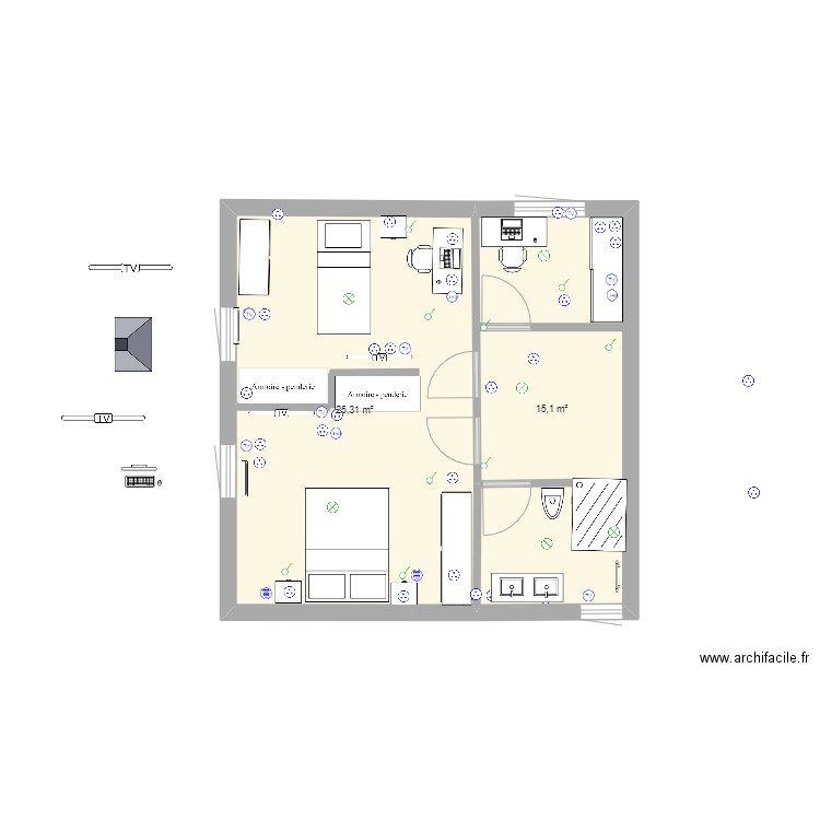 Initial etage. Plan de 0 pièce et 0 m2