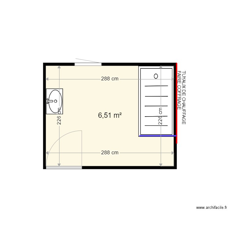 DEGARD MARIE PAULE . Plan de 1 pièce et 7 m2