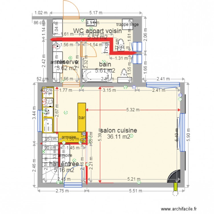 appartement rez montricher  final 3. Plan de 0 pièce et 0 m2